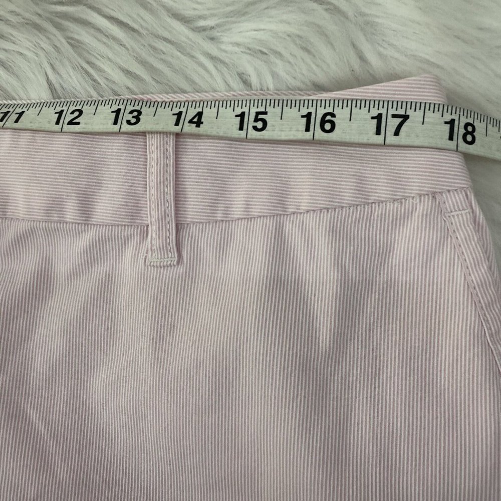 LL bean womens pink striped skirt size 16 petite lined cotton blend stretch - Picture 5 of 10